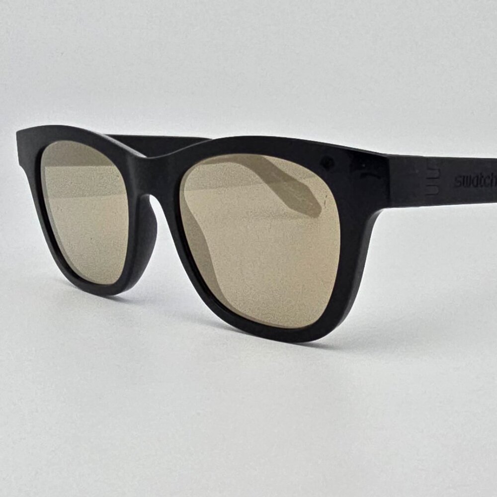 Swatch SEE07WMB001 The Eyes of Jay Black Frame Gold Mirror Lens Sunglasses 51mm